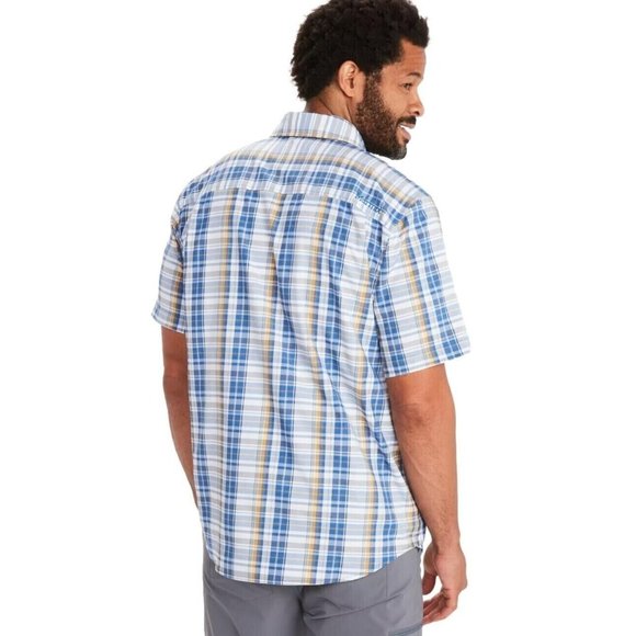 MARMOT Sugar Pine Short Sleeve Button Front Plaid Shirt Men's Small - Picture 2 of 3